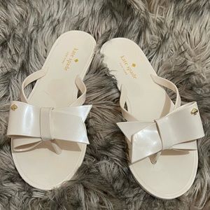 Cute white kate spade sandals!